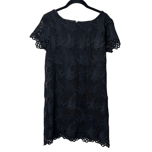 Women's Cremieux Short Sleeve Lace Dress Preppy Black Summer Dress Size Small - Picture 8 of 8